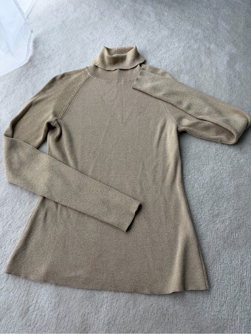 Cache Gold Knit Turtleneck Sweater Long Sleeve